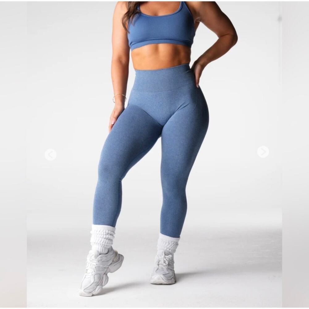NVGTN Blue Seamless Leggings Size M - Picture 2 of 10